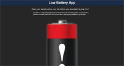 Desktop Screenshot of lowbatterysaver.com